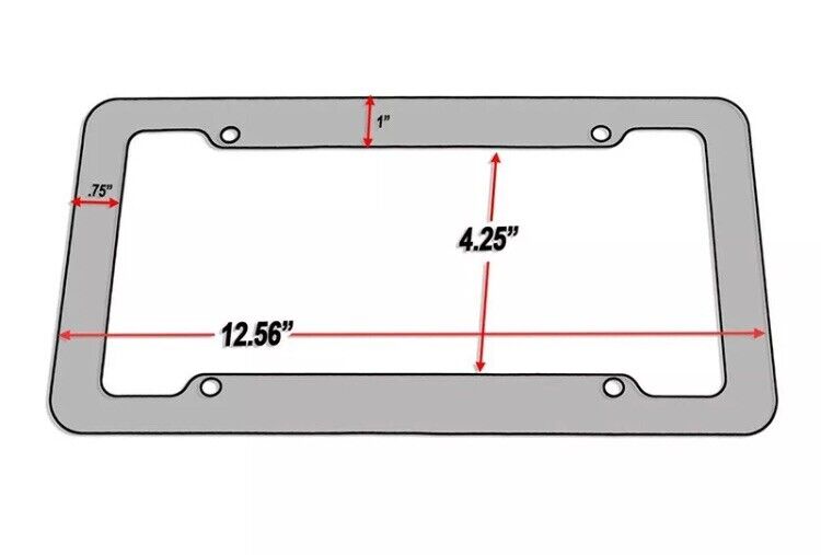 2pc Car Auto Plastic Carbon Fiber License Plate Holder Frame Universal Black Set