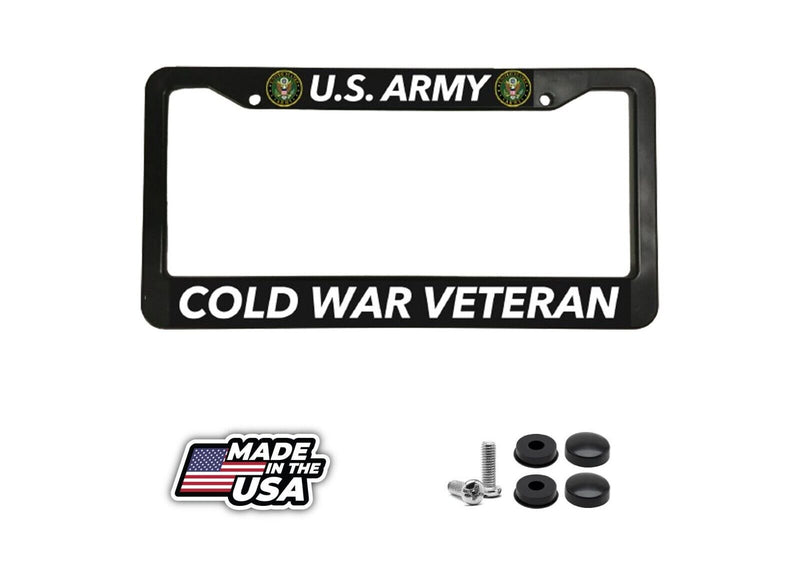 Cold War VETERAN VET US ARMY USA Black License Plate Frame NEW