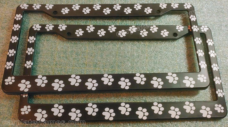 LOT OF 2 PAW PRINTS GIFT PACK his or her car CRITTER DOG CAT License Plate Frame