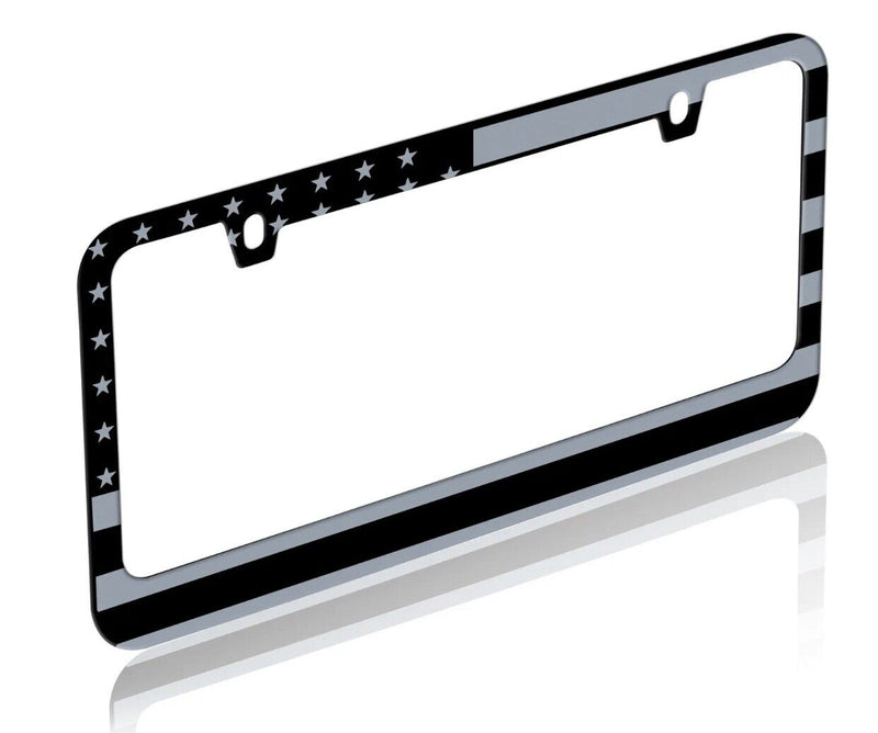 2X Metal Matte American USA Flag Cool License Plate Frame Universal Fit