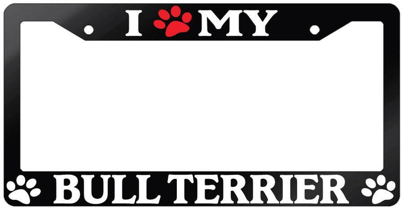Glossy Black License Plate Frame I (PAW) MY BULL TERRIER Auto Accessory -320  Mod-GRAPH9856236-7081