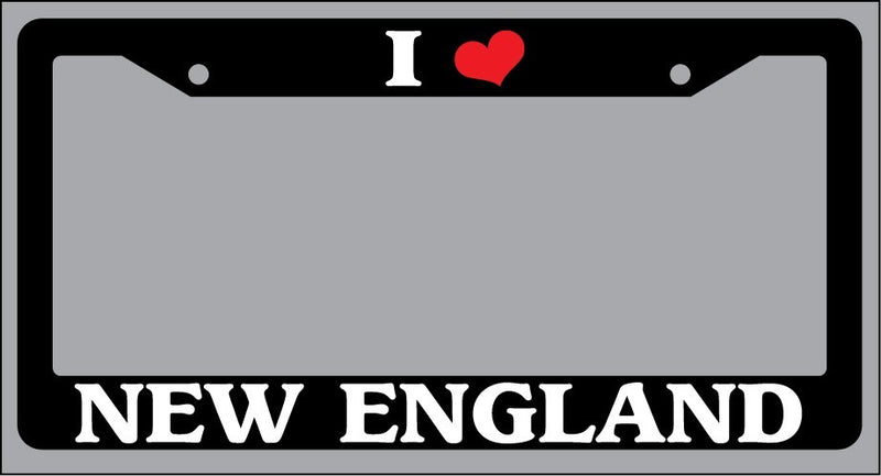 Black License Plate Frame "I Heart New England" Auto Accessory Novelty 2400  Mod-GRAPH9856236-875