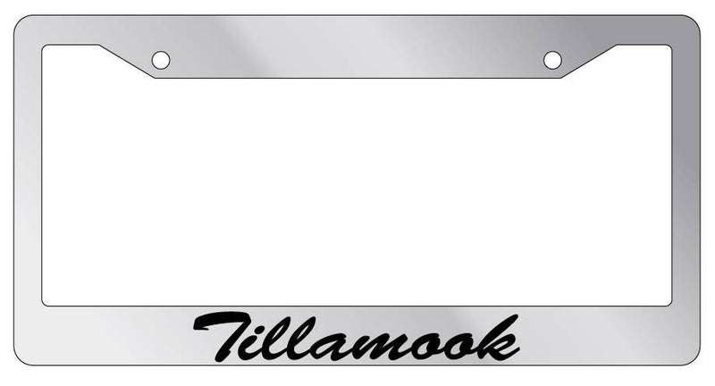 Chrome METAL License Plate Frame Tillamook Cursive Auto Accessory  Mod-GRAPH9856236-8003