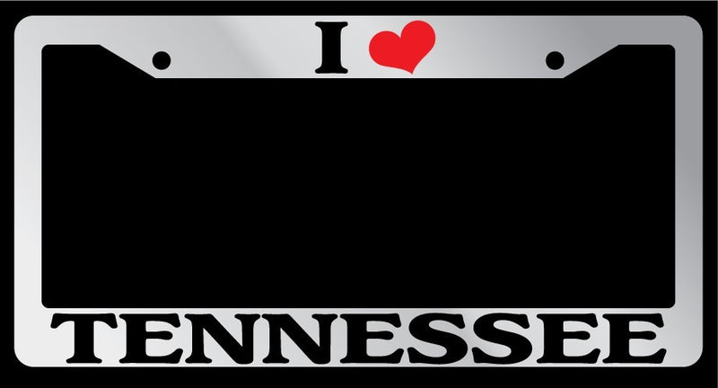 Chrome License Plate Frame "I Heart Tennessee" Auto Accessory Novelty  Mod-GRAPH9856236-6202