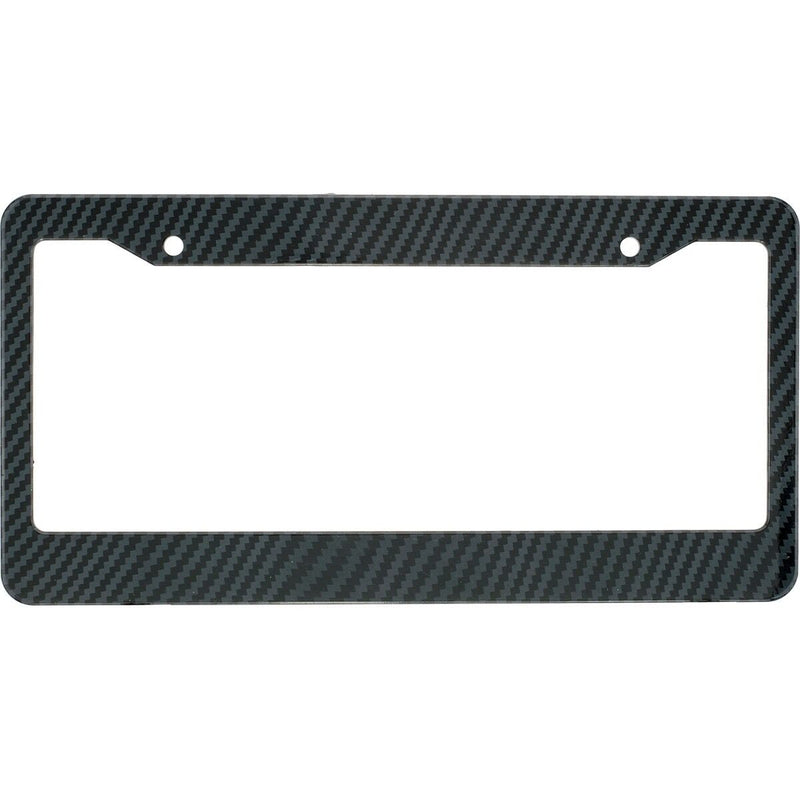 JDM Black Carbon Fiber Look License Plate Frame Cover With Screw Caps