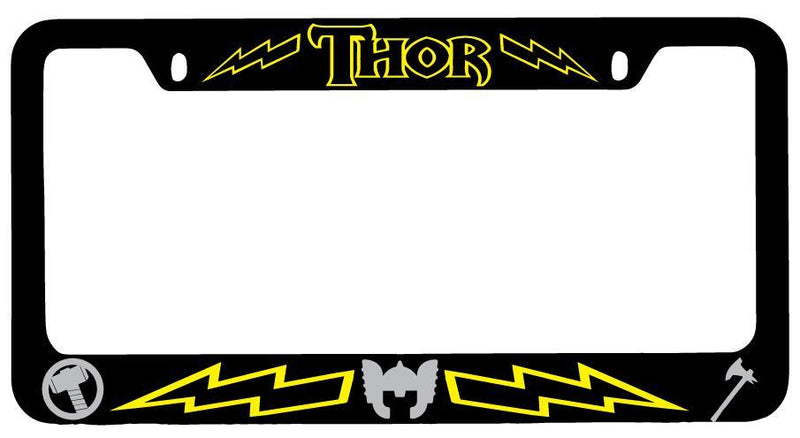 Thor Black METAL License Plate Frame Auto For Marvel  Mod-GRAPH9856236-7766
