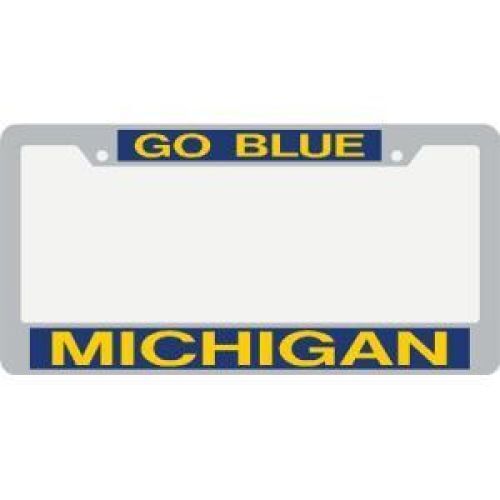 NCAA Michigan Wolverines Metal Inlaid Acrylic License Plate Frame - "go Blue"