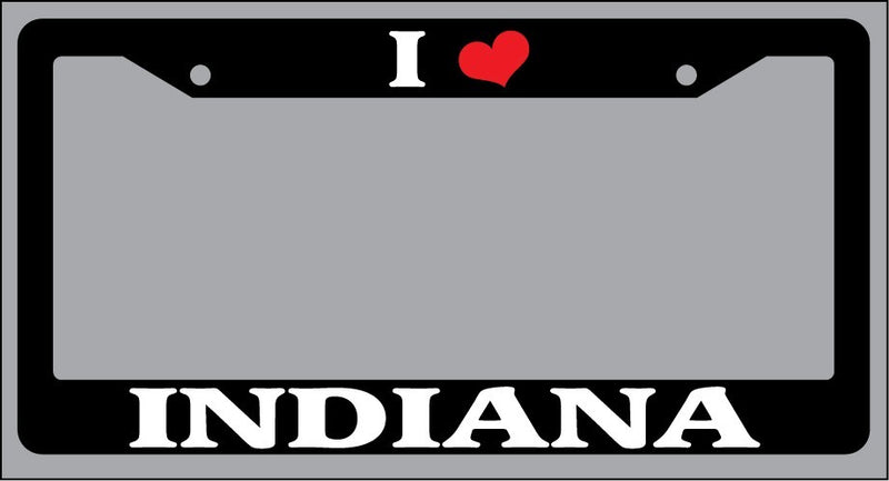 Black License Plate Frame "I Heart Indiana" Auto Accessory 1477  Mod-GRAPH9856236-1396