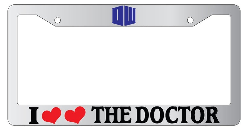 Chrome METAL License Plate Frame I HEART HEART THE DOCTOR (LOGO) 1024  Mod-GRAPH9856236-9714