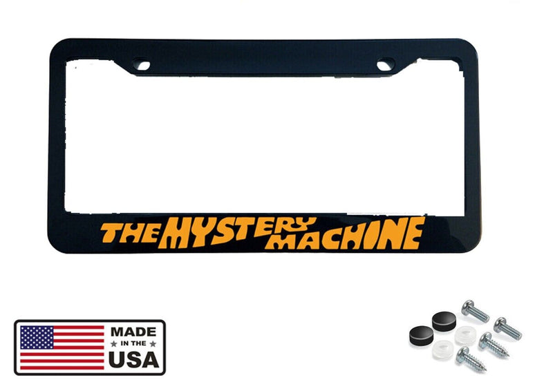 The Mystery Machine Scooby Doo Fans Glossy Black License Plate Frame