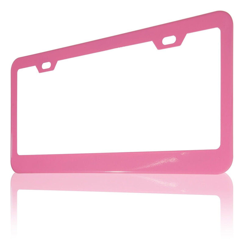PLAIN QUALITY Stainless Steel Heavy Duty HOT PINK License Plate Frame Border