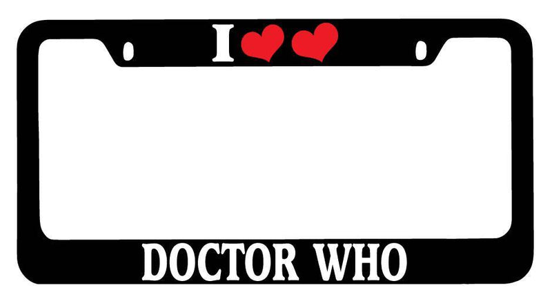 Black METAL License Plate Frame I Heart Heart Doctor Who Auto Accessory 1022  Mod-GRAPH9856236-10192