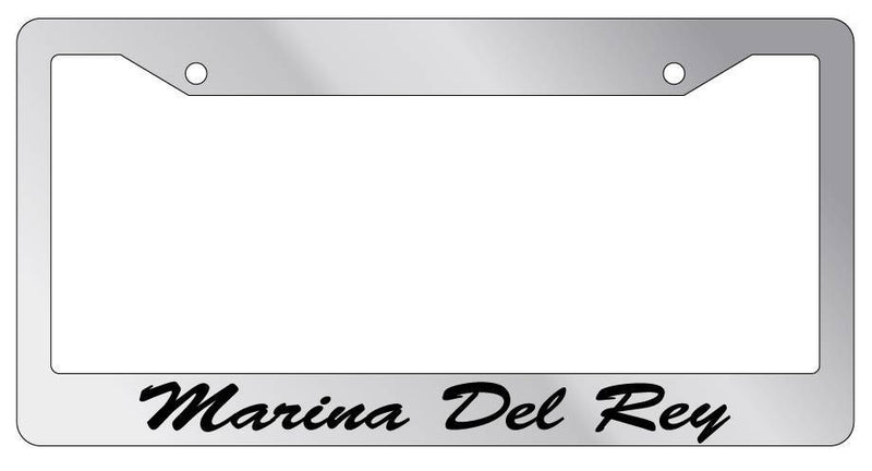 Chrome METAL License Plate Frame Marina Del Rey Cursive Auto Accessory 981  Mod-GRAPH9856236-8885