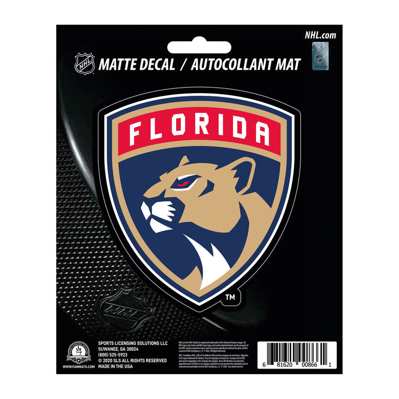 NHL Florida Panthers Decal Matte 5"X6.25" Auto Boat Cooler Luggage