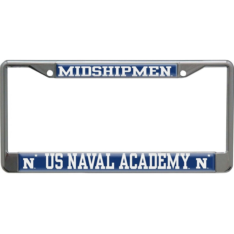 NCAA Navy Midshipmen Metal License Plate Frame W/domed Insert