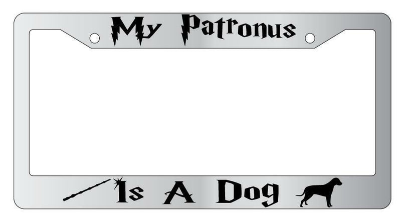 My Patronus Is A Dog Chrome License Plate Frame For Harry Potter  Mod-GRAPH9856236-4468
