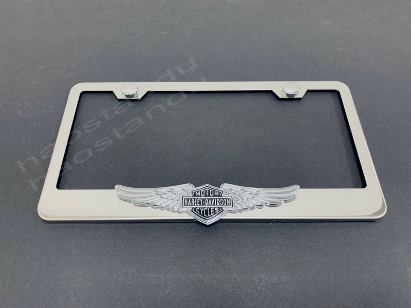1x For F150 HD 3D Emblem STAINLESS STEEL License Plate Frame RUST FREE +ScrewCap