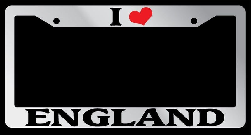 Chrome License Plate Frame I Heart England Auto Accessory 1245  Mod-GRAPH9856236-4401