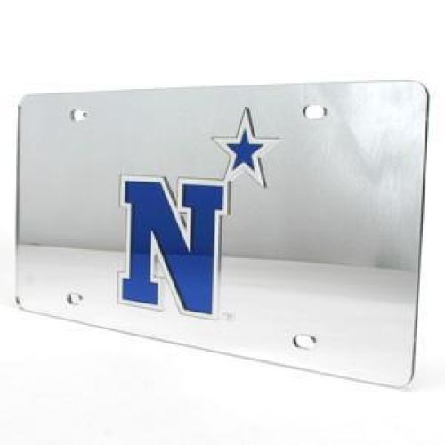 NCAA Navy Midshipmen Inlaid Acrylic License Plate - Silver