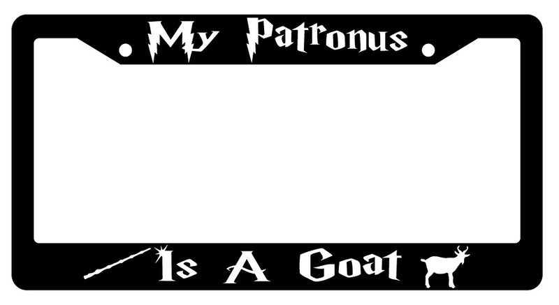 My Patronus Is A Goat Black Plastic License Plate Frame For Harry Potter  Mod-GRAPH9856236-1553