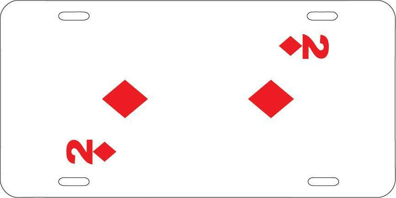 Two Of Diamonds White Vanity License Plate Mod-GRAPH9856236-7637