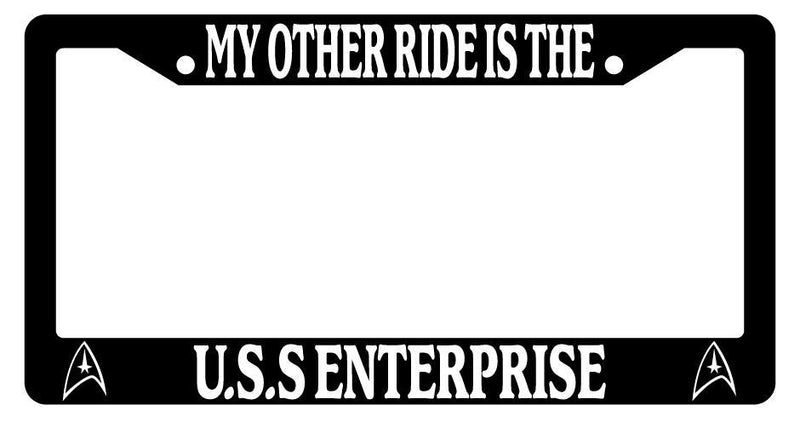 Black License Plate Frame My Other Ride Is The U.S.S. Enterprise Auto ST  Mod-GRAPH9856236-3935