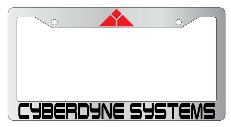 Cyberdyne Sytems Chrome Plastic License Plate Frame Terminator  Mod-GRAPH9856236-5190