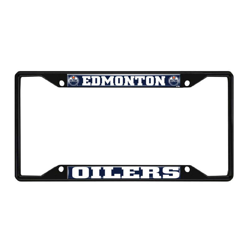 NHL Edmonton Oilers Black Metal License Plate Frame