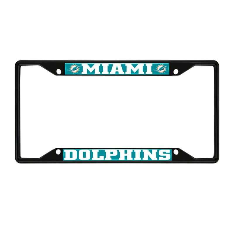 NFL Miami Dolphins Black Metal License Plate Frame