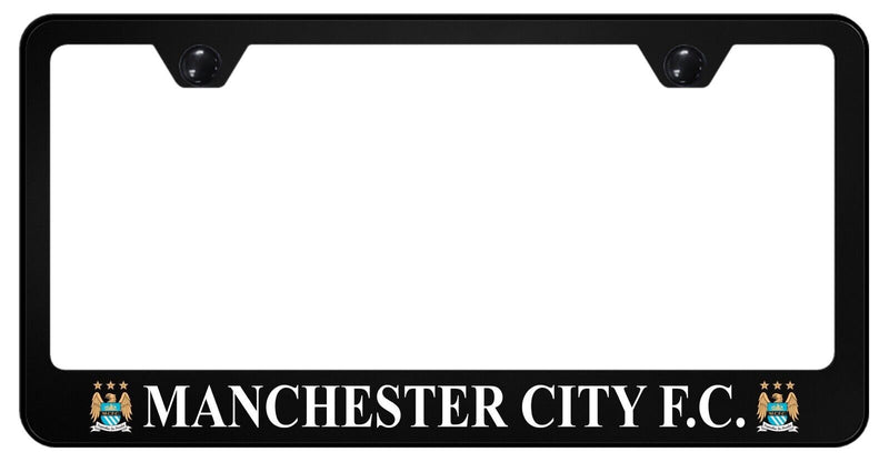 Manchester City Black Stainless Steel License Plate Frame