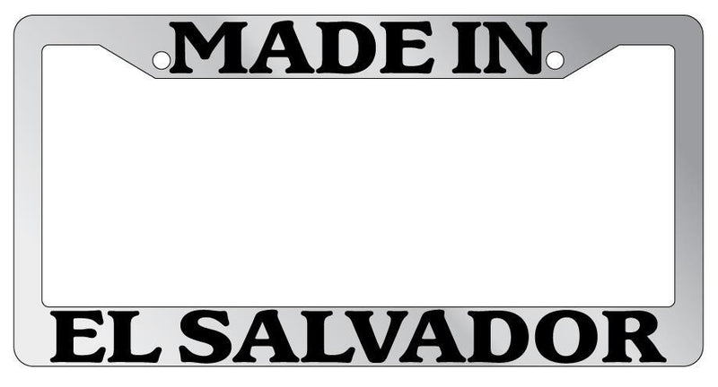 Made In El Salvador Chrome METAL License Plate Frame Auto  Mod-GRAPH9856236-9690
