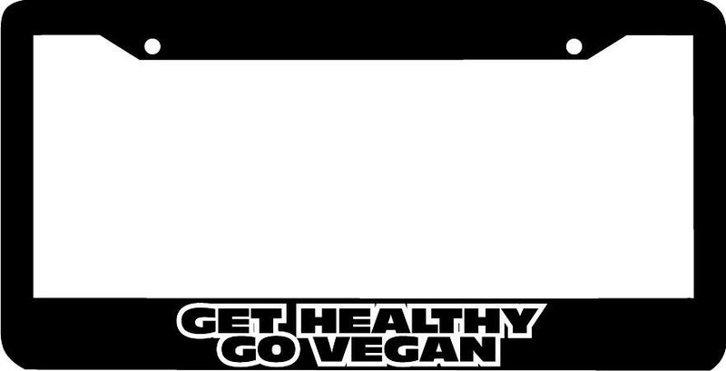 GET HEALTHY GO VEGAN License Plate Frame