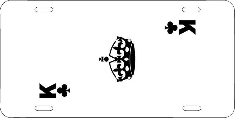King Of Clubs White Vanity License Plate Mod-GRAPH9856236-7668