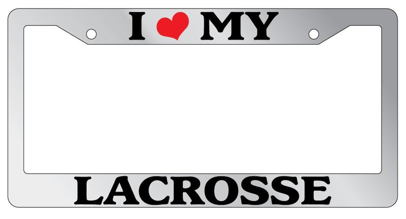 Chrome License Plate Frame I Heart My Lacrosse Auto Accessory Novelty  Mod-GRAPH9856236-6335
