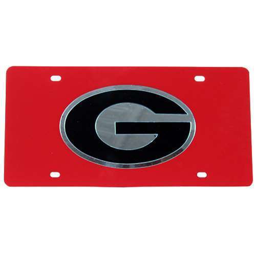 NCAA Georgia Bulldogs Inlaid Acrylic License Plate - Red