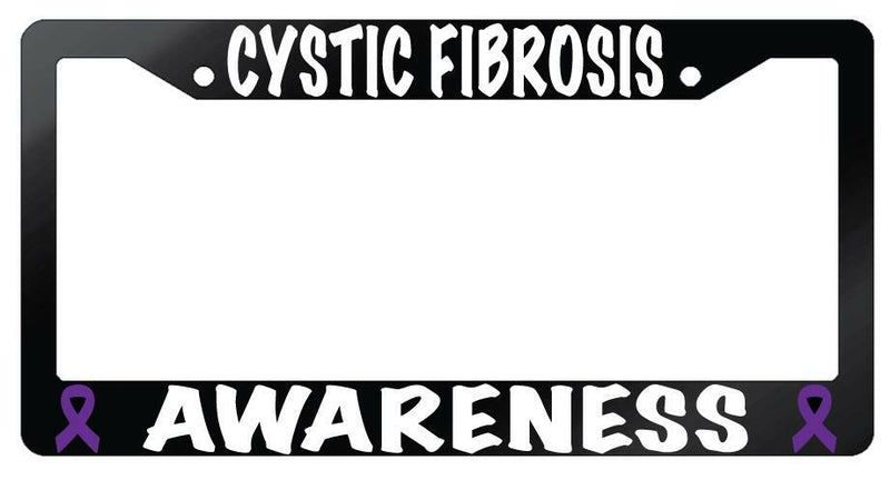 Cystic Fibrosis Awareness Glossy Black Plastic License Plate Frame  Mod-GRAPH9856236-7003