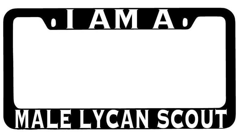 I Am A Male Lycan Scout Black METAL License Plate Frame RPG  Mod-GRAPH9856236-8486