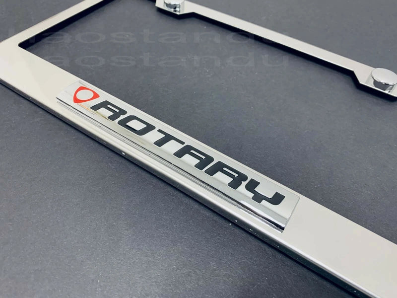 1x ROTARY 3D Emblem STAINLESS STEEL License Plate Frame RUST FREE (For RX-7 RX-8