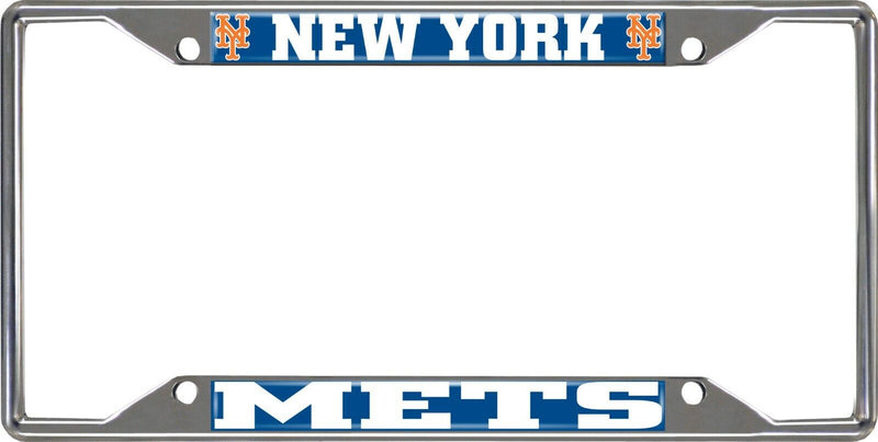 MLB New York Mets Chrome Metal License Plate Frame