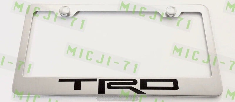 TRD Stainless Steel License Plate Frame Rust Free W/ Bolt Caps