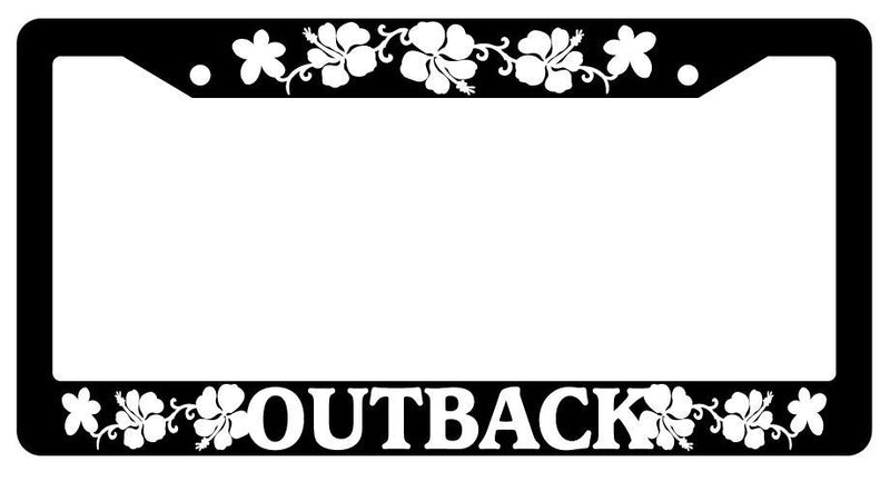 Black License Plate Frame OUTBACK HIBISCUS Auto Accessory 2342  Mod-GRAPH9856236-85