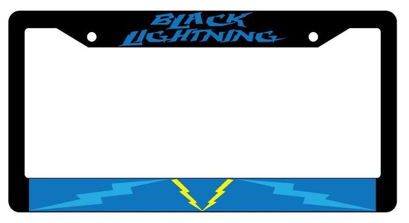Black Lightning Black Plastic License Plate Frame Accessory DC  Mod-GRAPH9856236-155