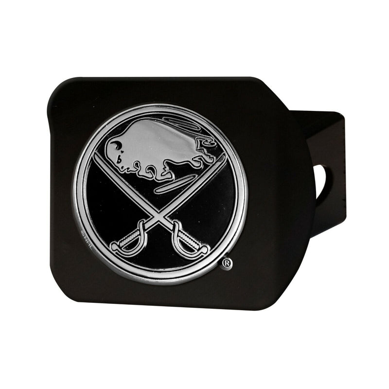 NHL Buffalo Sabres 3D Chrome on Black Metal Hitch Cover