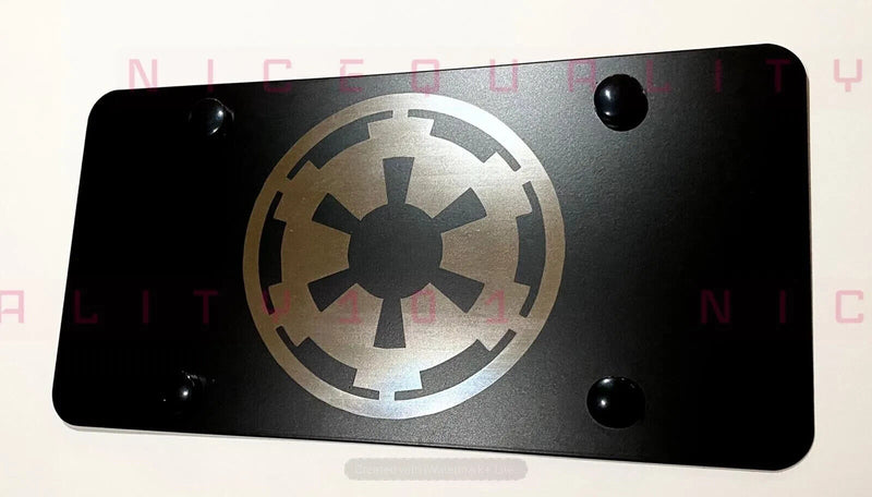 Laser Engraved Star Wars Empire Stainless Steel Black Finish Vanity Front Plate