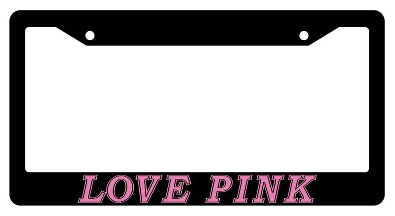 Black License Plate Frame LOVE PINK Auto Accessory  Mod-GRAPH9856236-1852