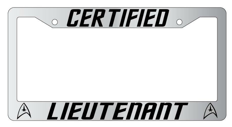 Certified Lieutenant Chrome Plastic License Plate Frame Star Trek  Mod-GRAPH9856236-5098