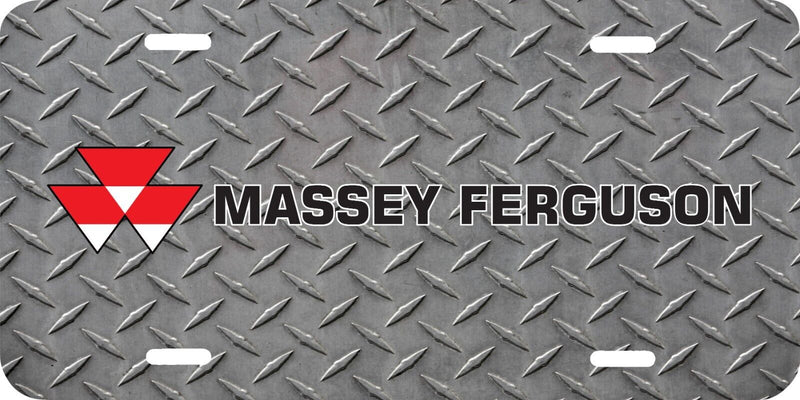MASSEY FERGUSON TRACTOR LOGO DIAMOND PLATE LOOK LICENSE PLATE CAR TAG .040 GA