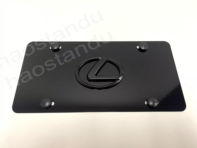 1x 3D (Black) Lexus LOGO Style emblem badge Aluminum BLACK Color Front Plate