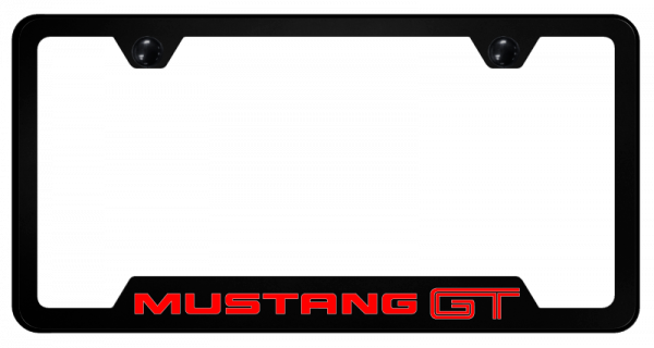 Ford Mustang GT Black Polycarbonate Notch License Plate Frame Official Licensed