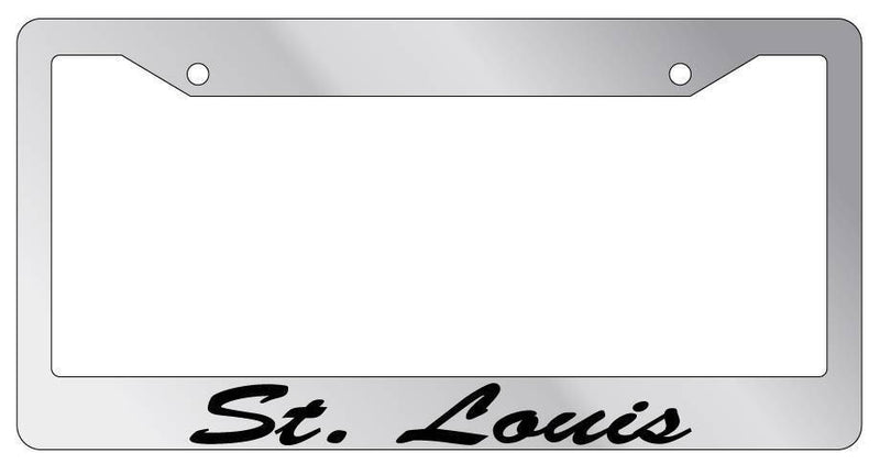 Chrome License Plate Frame CURSIVE St. Louis Auto Accessory Novelty  Mod-GRAPH9856236-5536